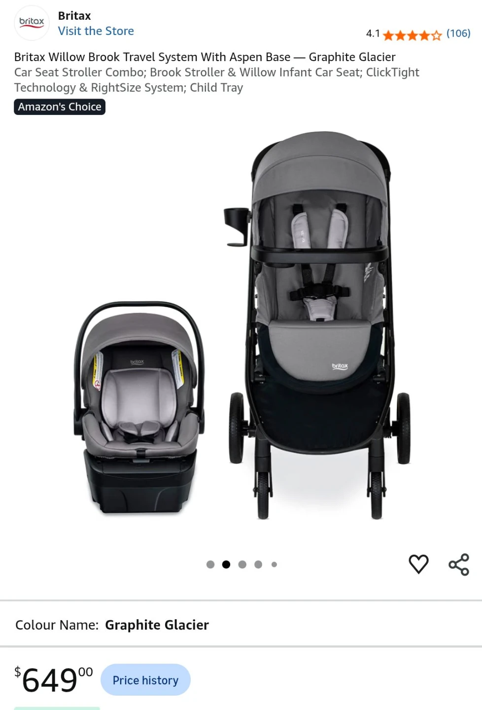 Britax Infant Car Seat & Stroller Travel System