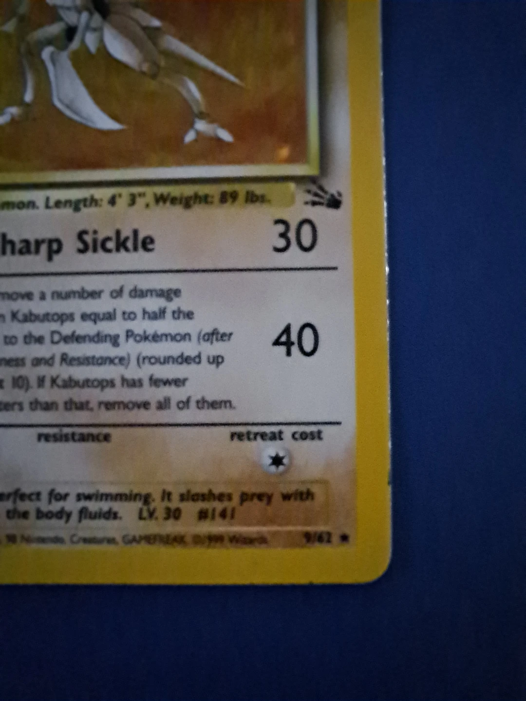 Kabutops Fossil Holo Rare 9 HP - photo 5