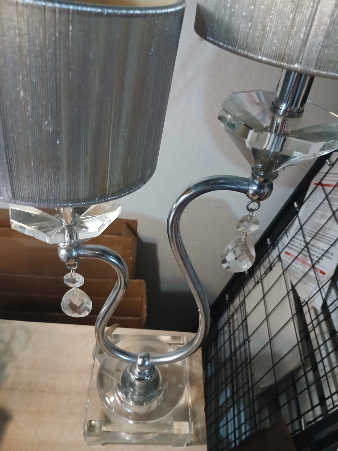 Set of Two Crystal Table Lamps