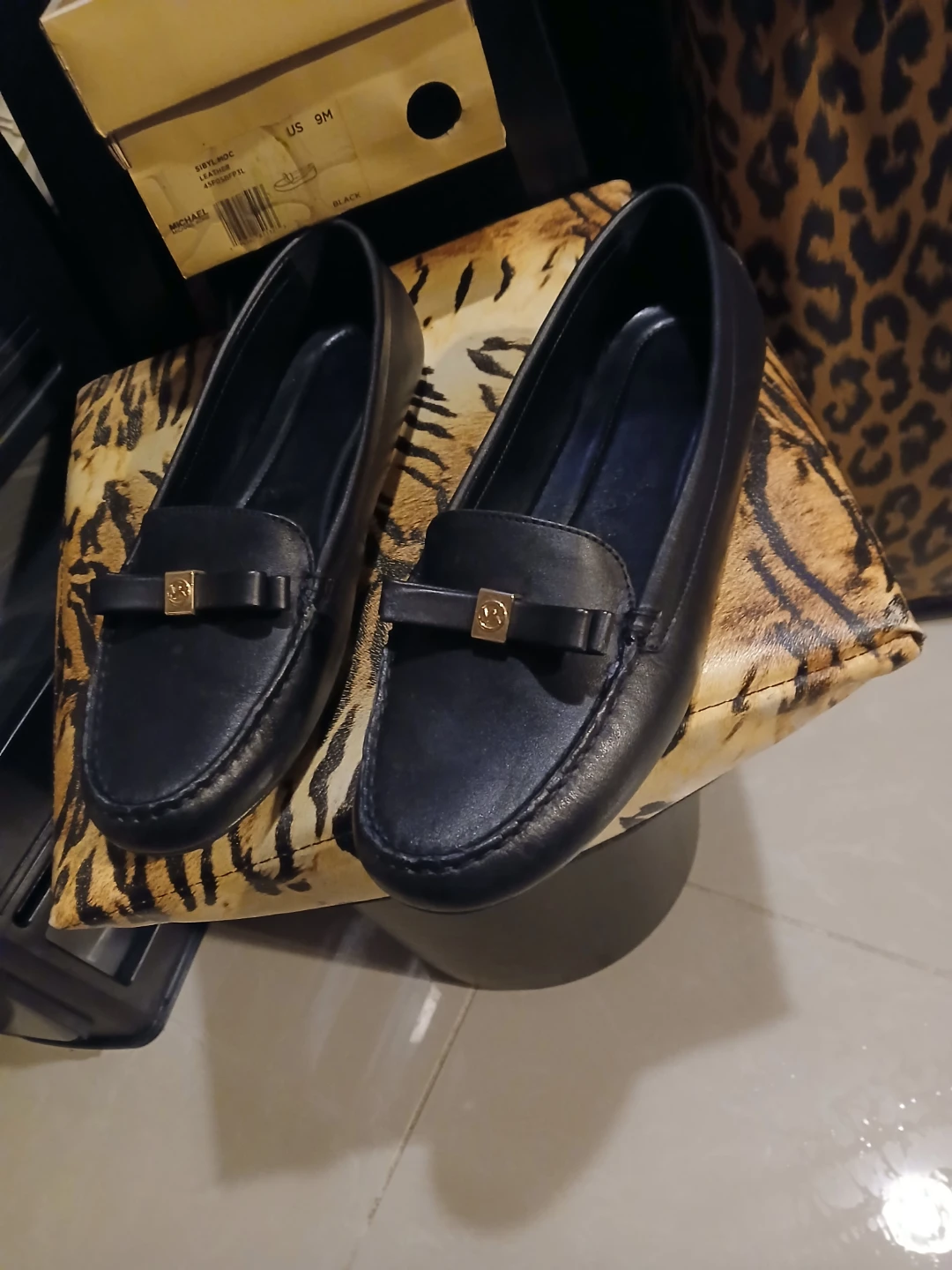 Michael Kors Brand New Black Loafers with Gold Accent Emblem - photo 3