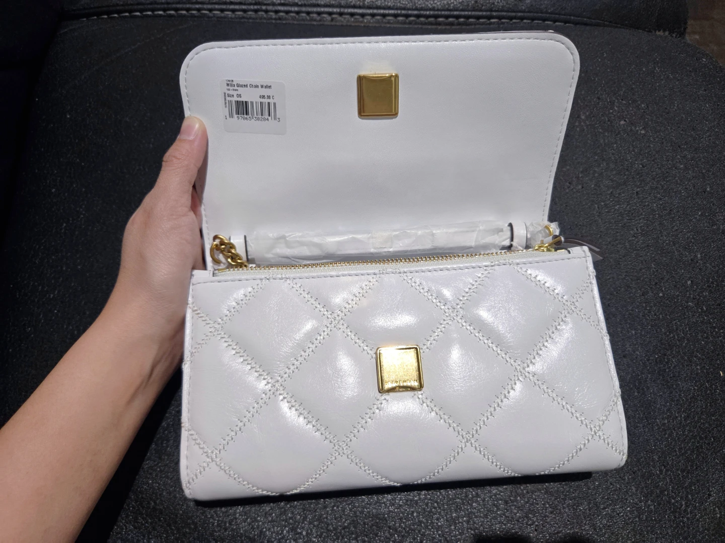 Authenticated Tory Burch Willa Glazed Chain Wallet - photo 3