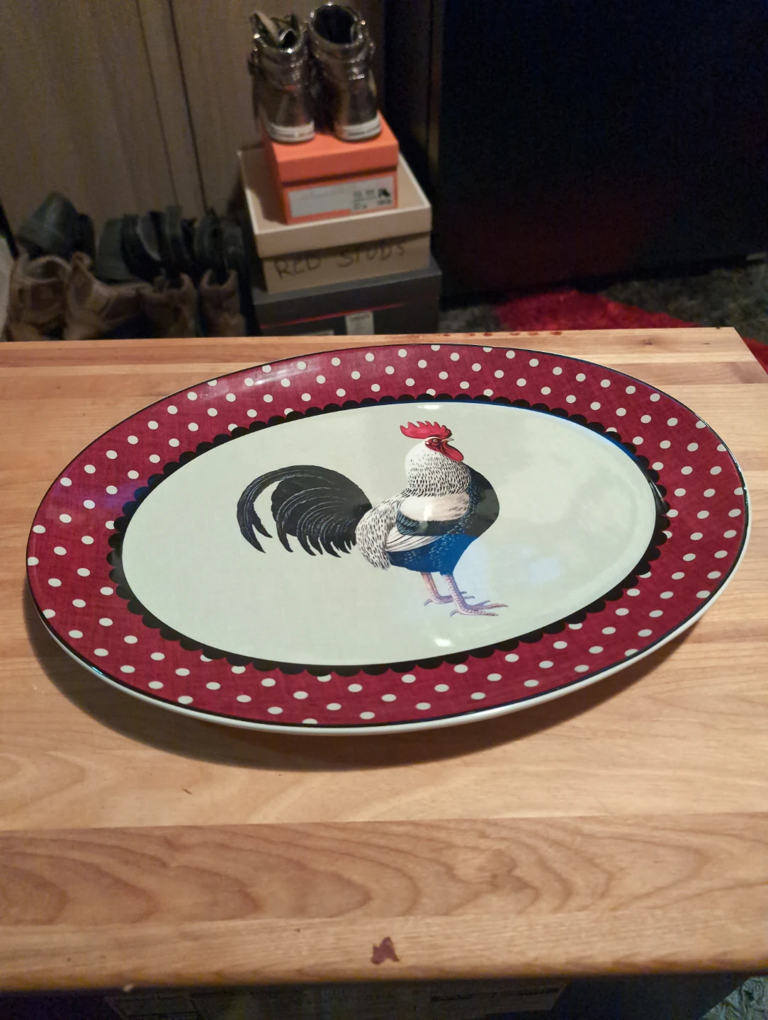 Certified International Rooster Oval Serving Platter