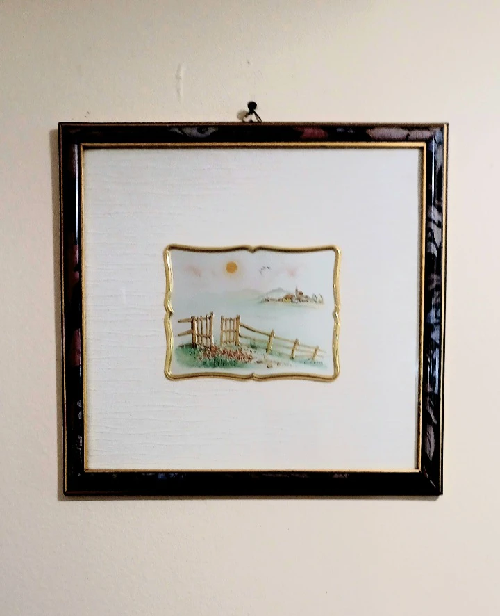 Creazioni Artistiche Serie Silver Chromolithograph Framed Art