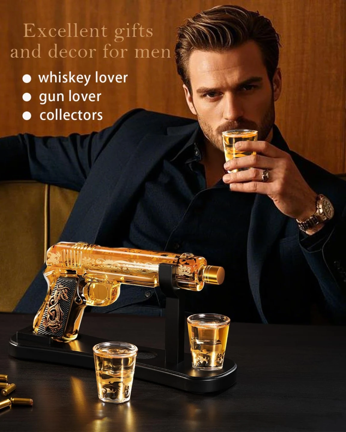 NEW In Box Luxury Gun-Shaped Whiskey Decanter Set - photo 2