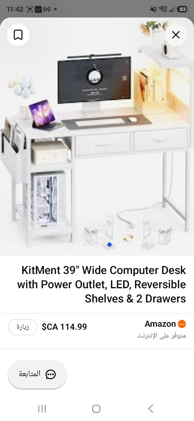 KitMent 39-inch Computer Desk with Storage - photo 4