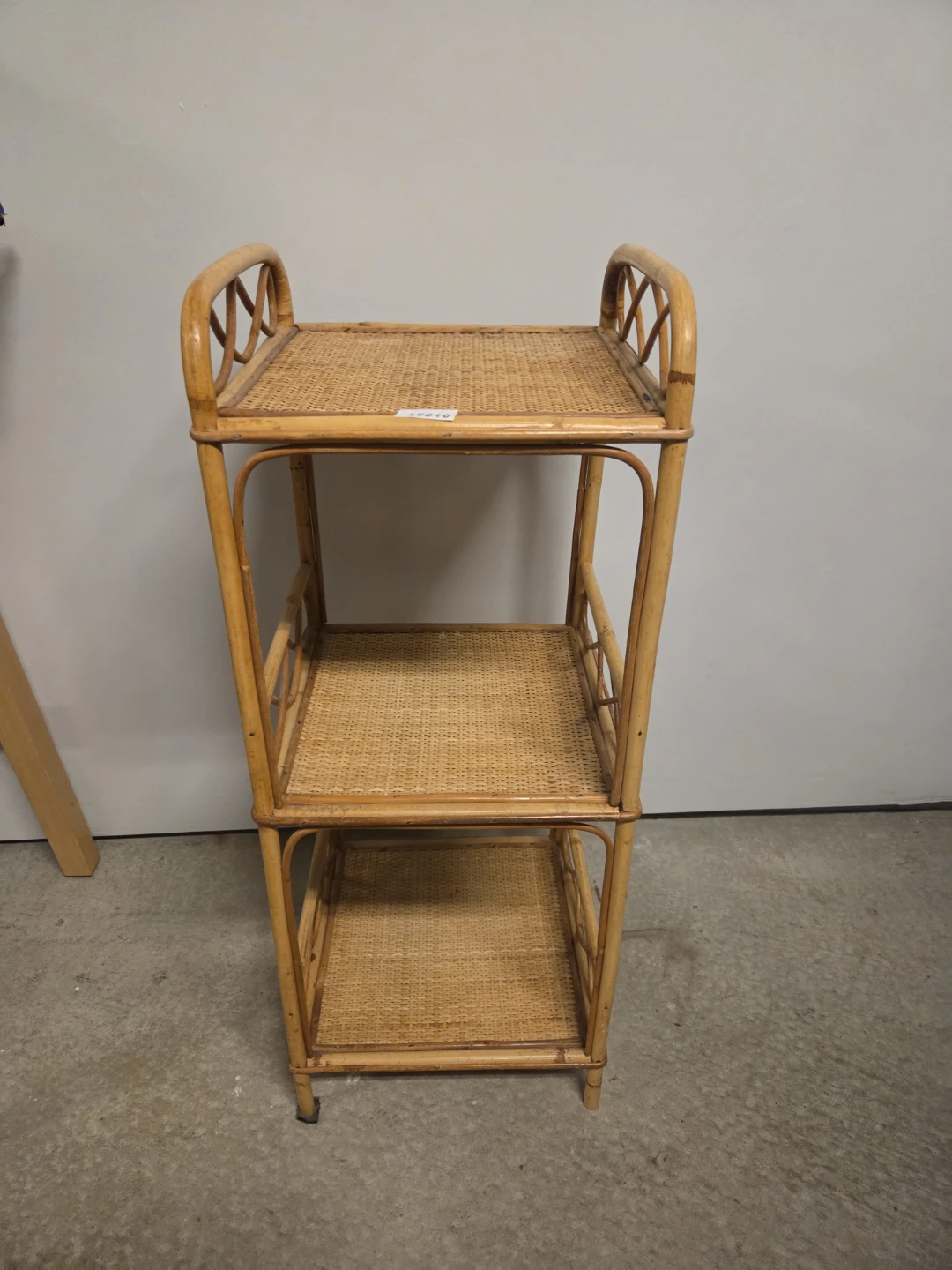 Three-Tier Woven Rattan Shelving Unit