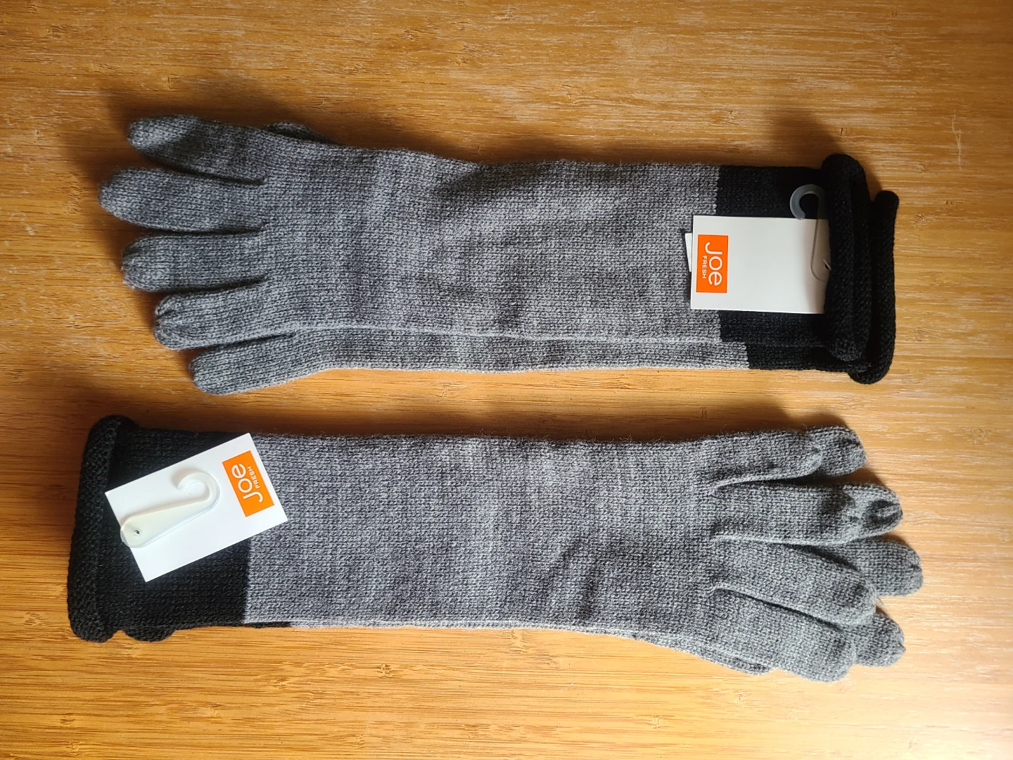 Joe Fresh Elbow Long Two-Tone Knit Gloves