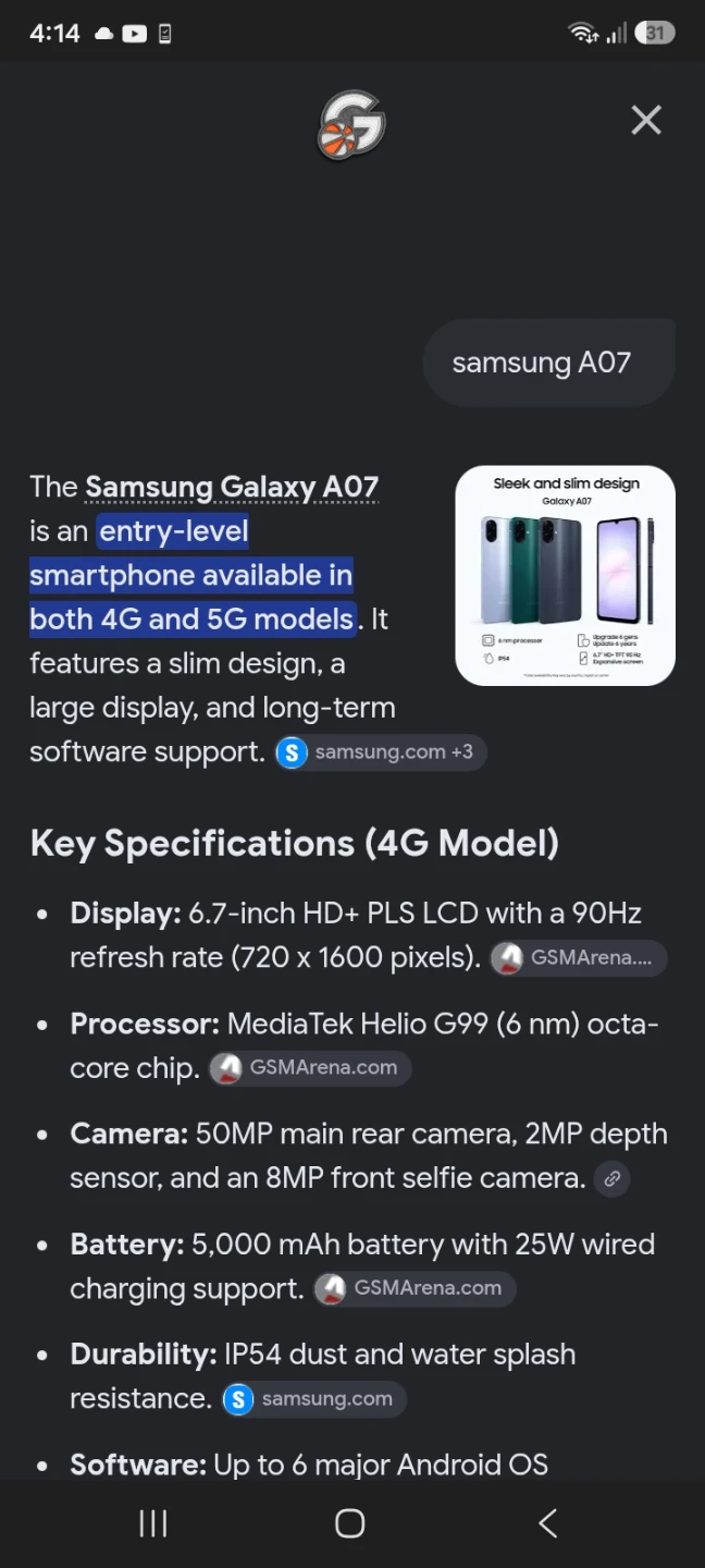 Samsung Galaxy A07 64GB Black - photo 2