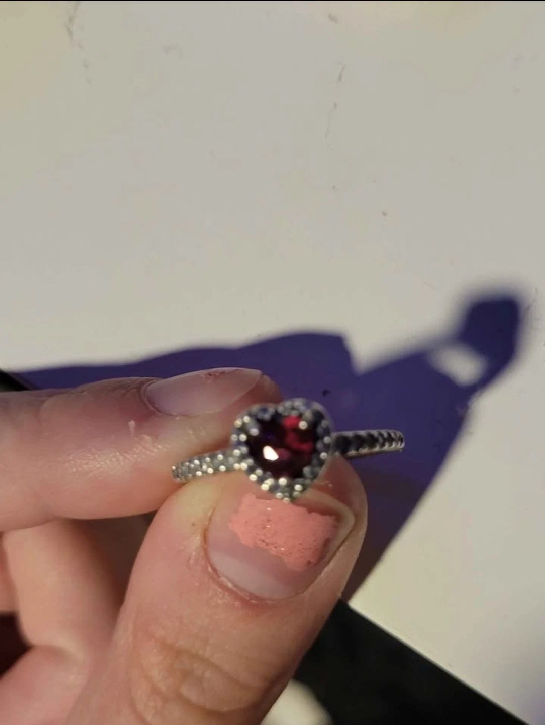 Brand new Pandora Heart Ring with Red Stone