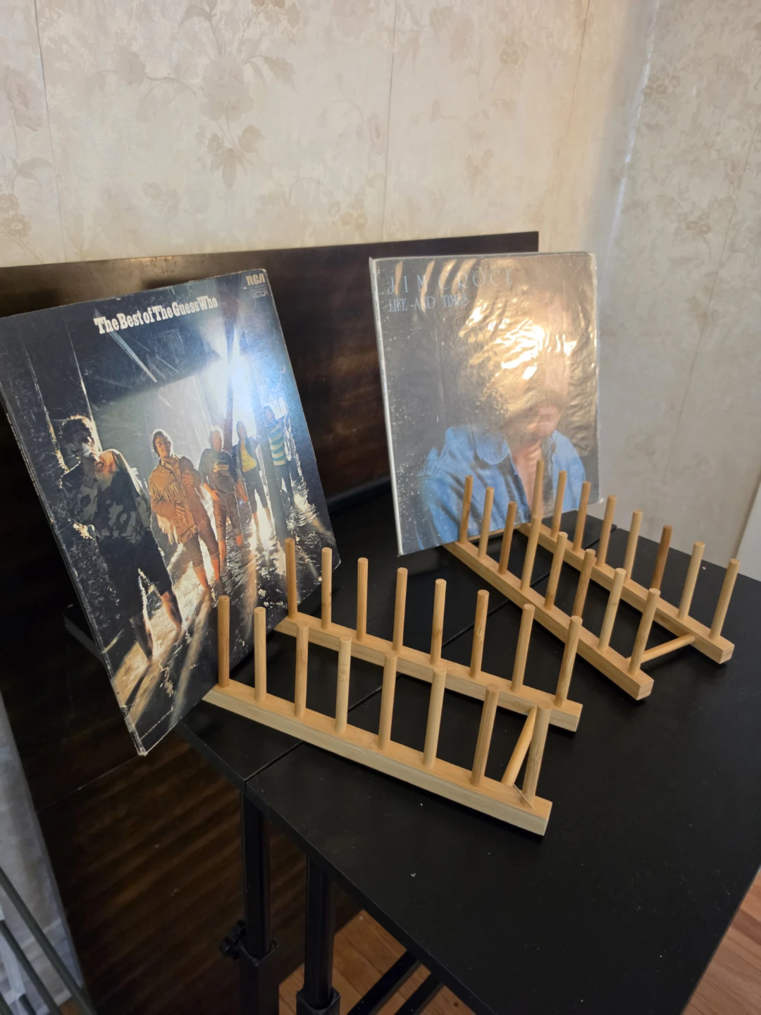 Vinyl Record Rack Bundle – 8 Wooden & Metal Holders - photo 3
