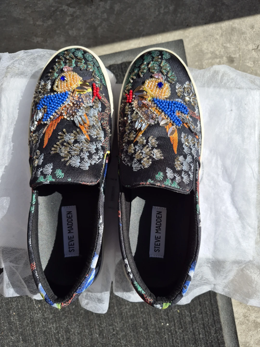 Steve Madden Beaded Bird Slip-on Shoes