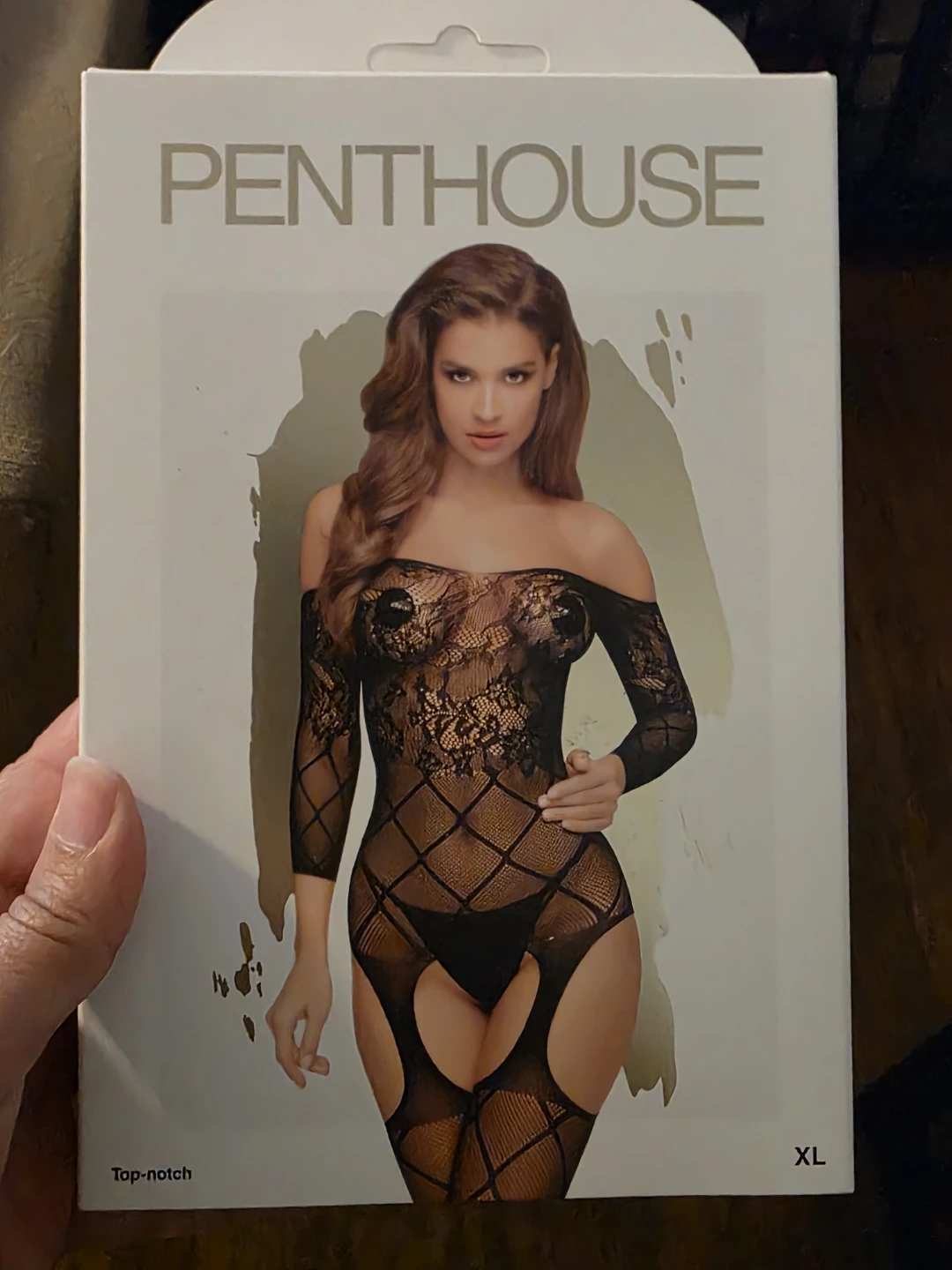 Penthouse Long-Sleeved Lace Bodystocking XL