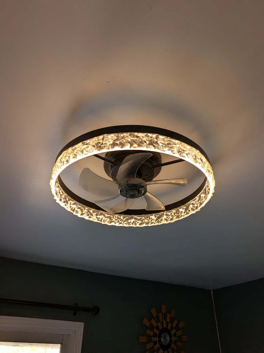 Modern Crystal LED Ceiling Fan with lights and Remote - photo 3
