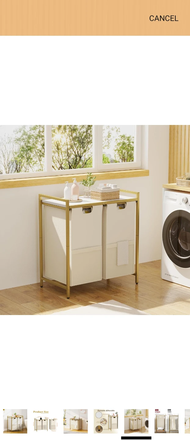 Double Laundry Hamper with Shelf - photo 5