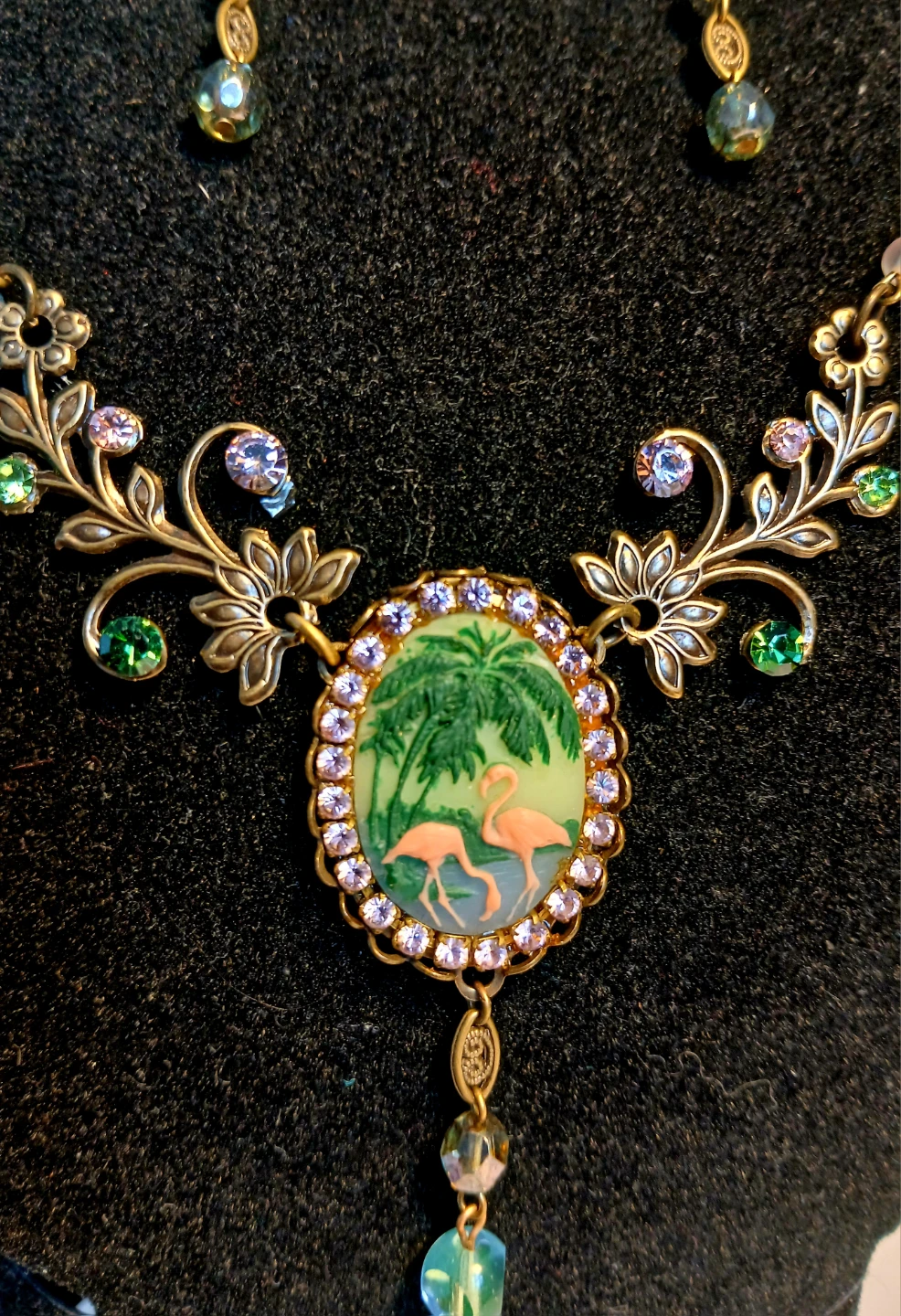 Vintage-Style Flamingo Necklace and Earring Set - photo 5