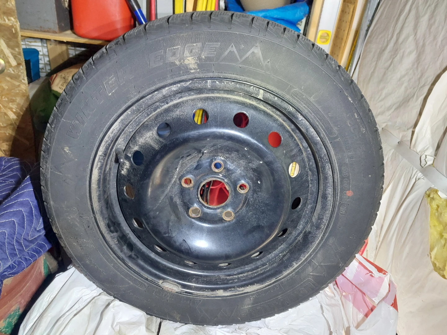 Motomaster Winter Edge Tire on Steel Rim
