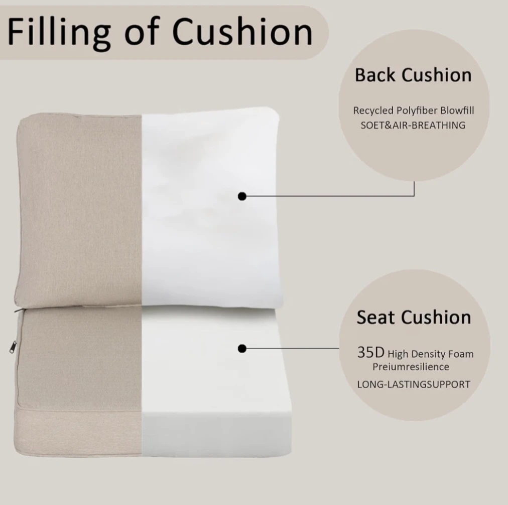 Outdoor Patio Chair Cushions 2 Sets - photo 4