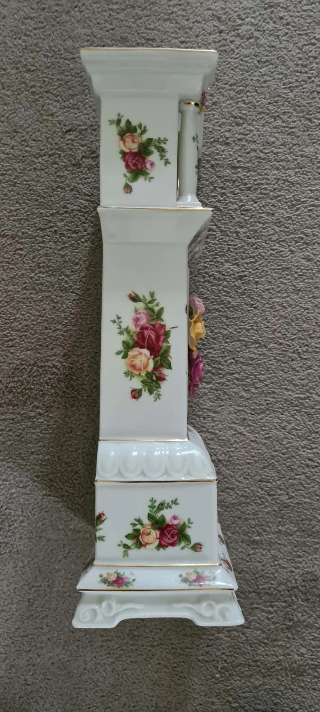 Vintage Porcelain Floral Mantel Clock - photo 2