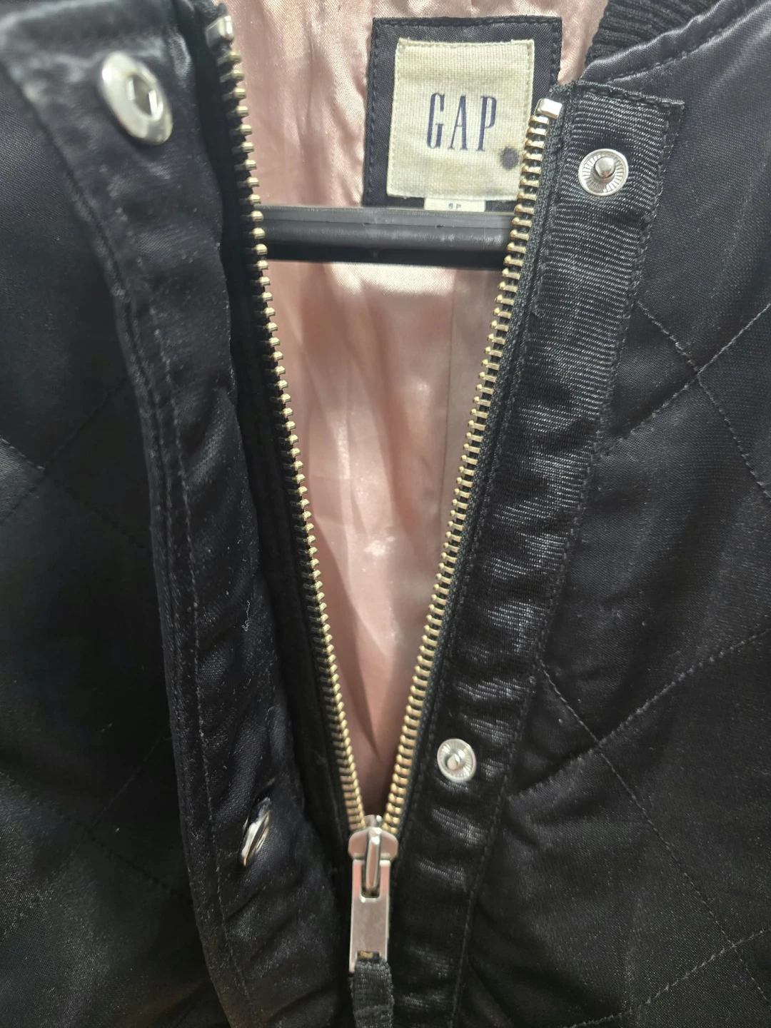 GAP Quilted Bomber Jacket Black - photo 2