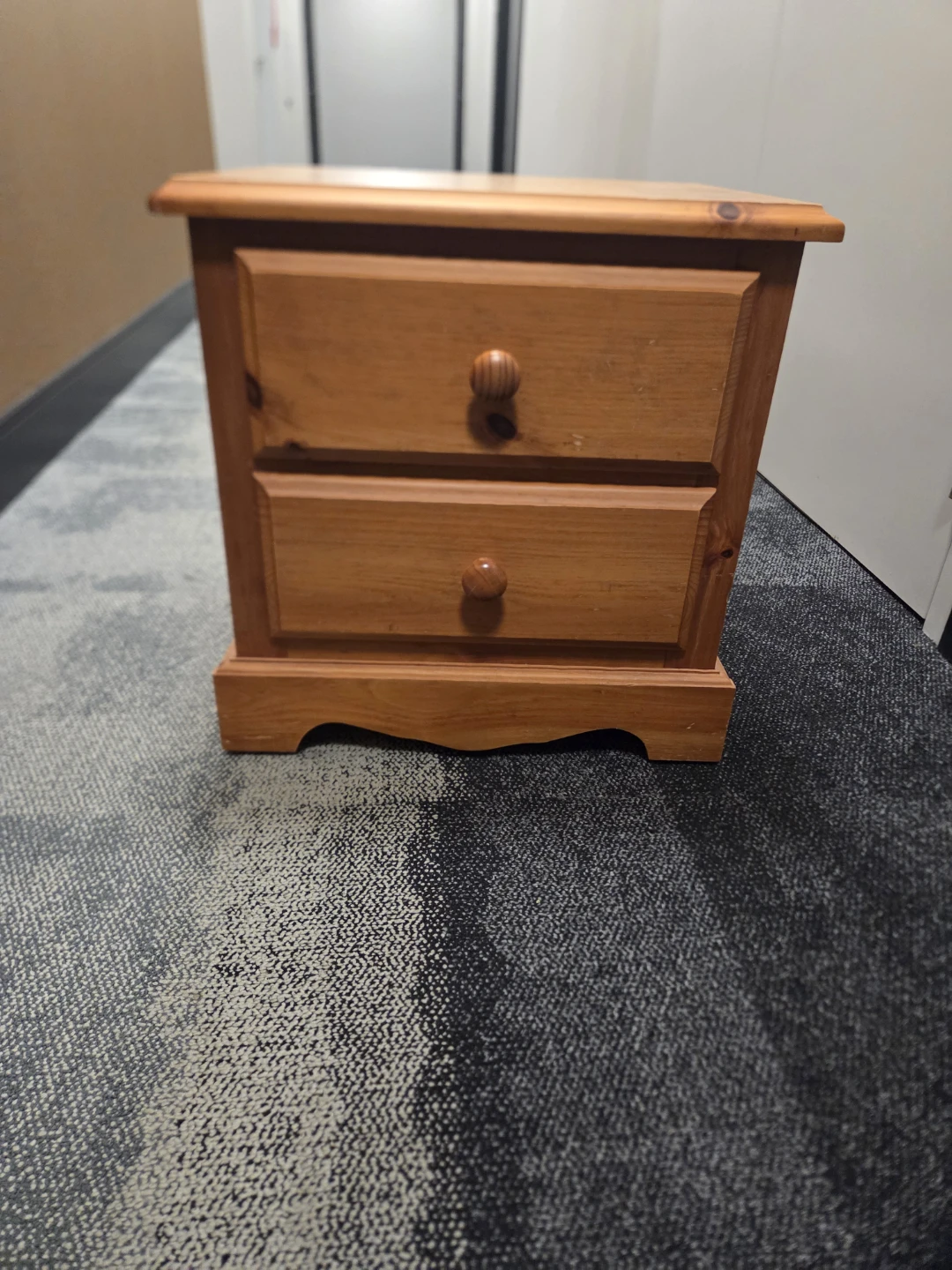Wooden two-drawer nightstand