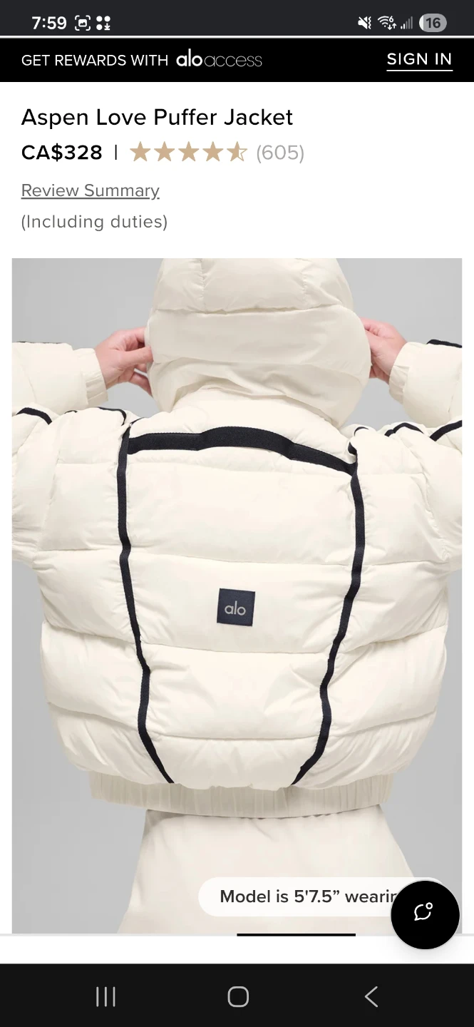Alo Yoga Aspen Love Puffer Jacket size XS - photo 2