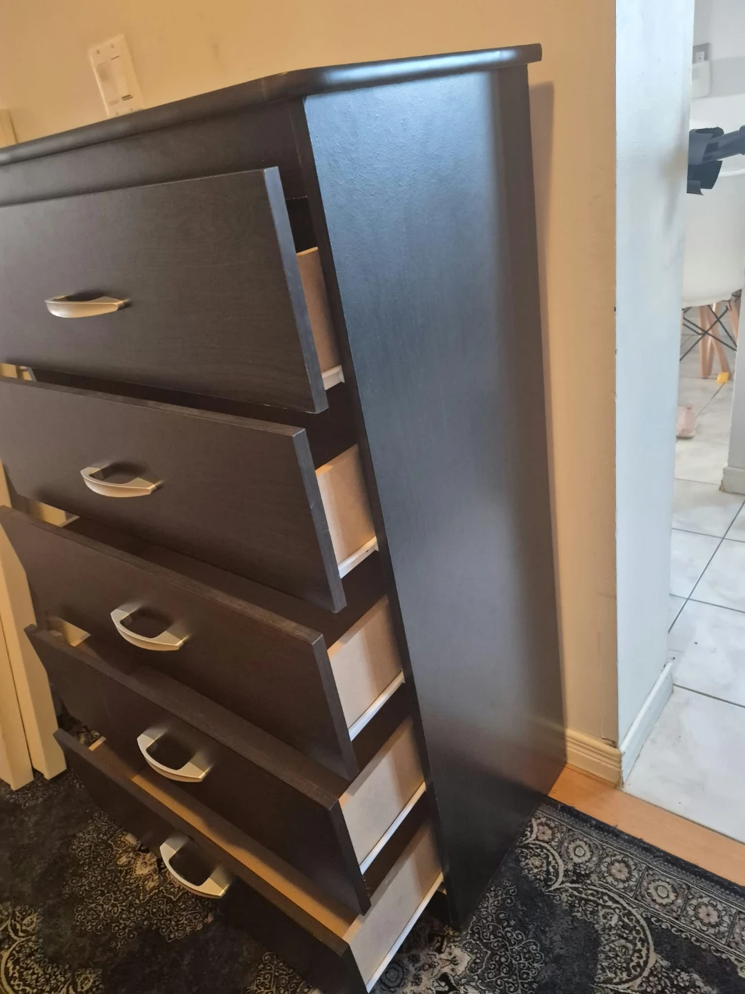 Dark Brown 5-Drawer Dresser - photo 4