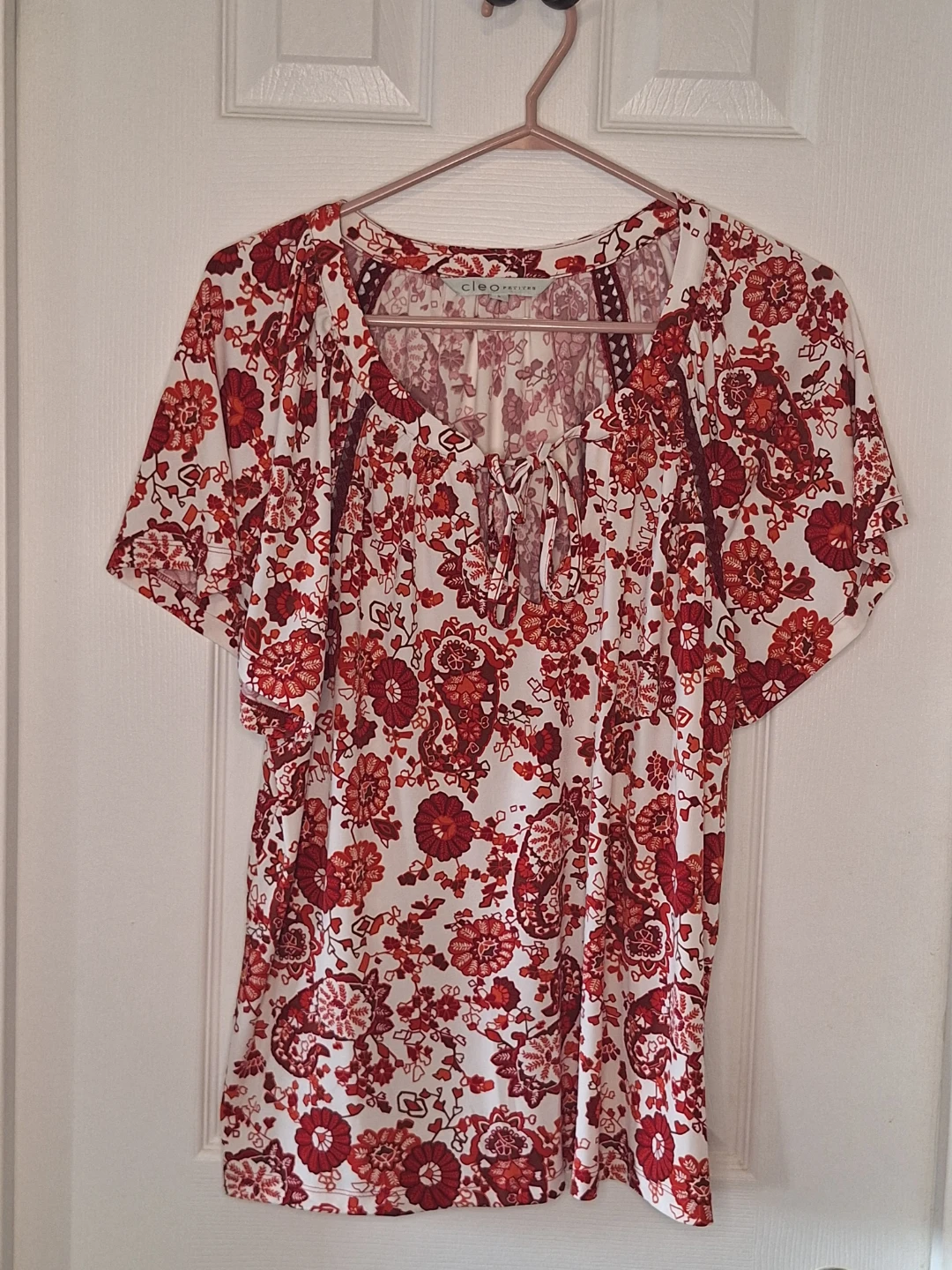Cleo Petites Floral Print Blouse Size L