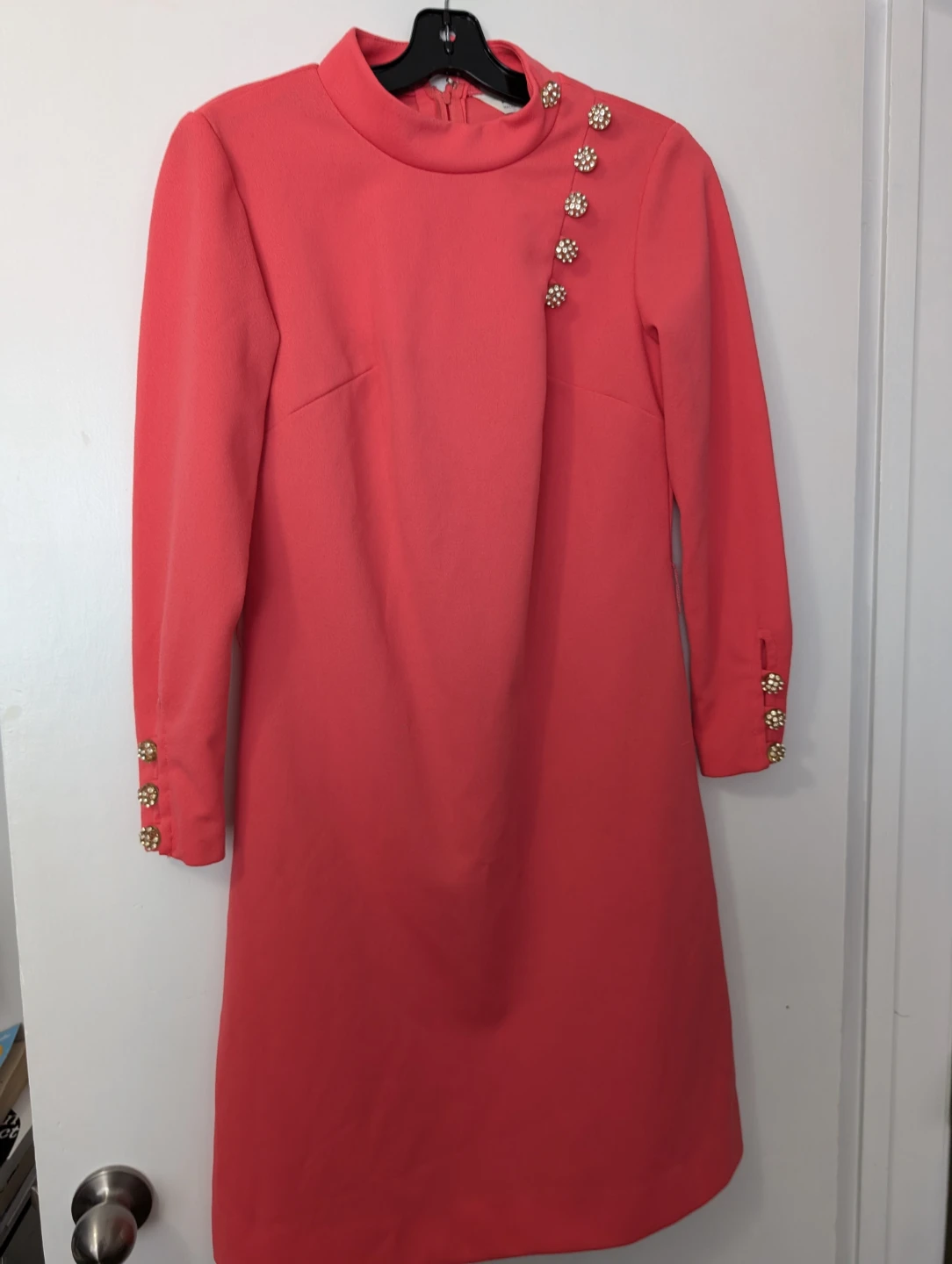 Vintage Montgomery Ward Pink Rhinestone Dress