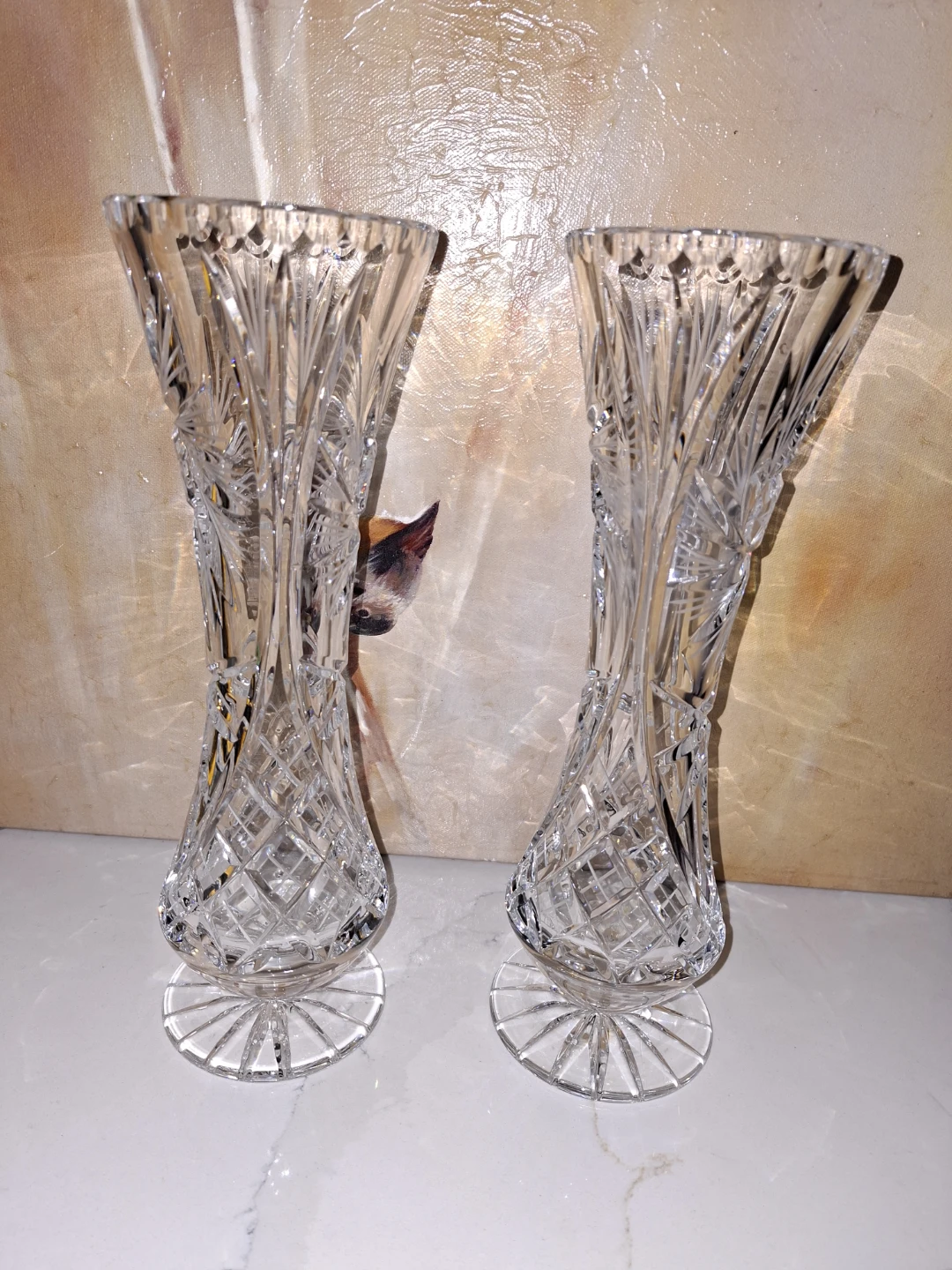 Two Vintage Lead Crystal Vases