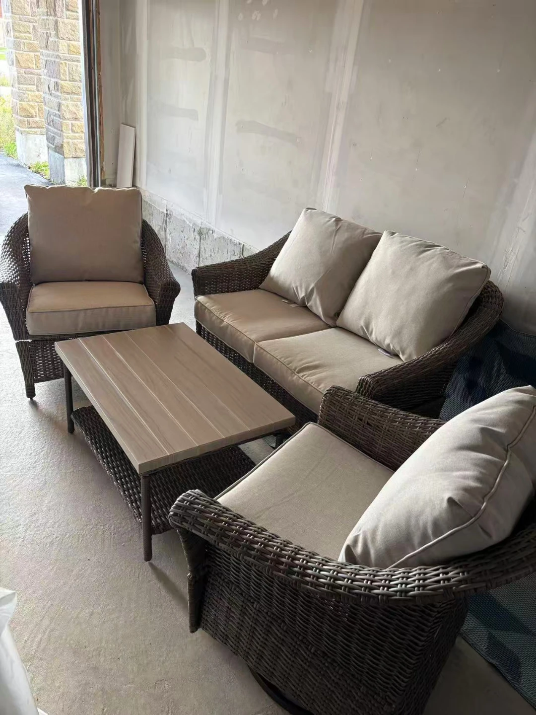 4-Piece Wicker Patio Furniture Set