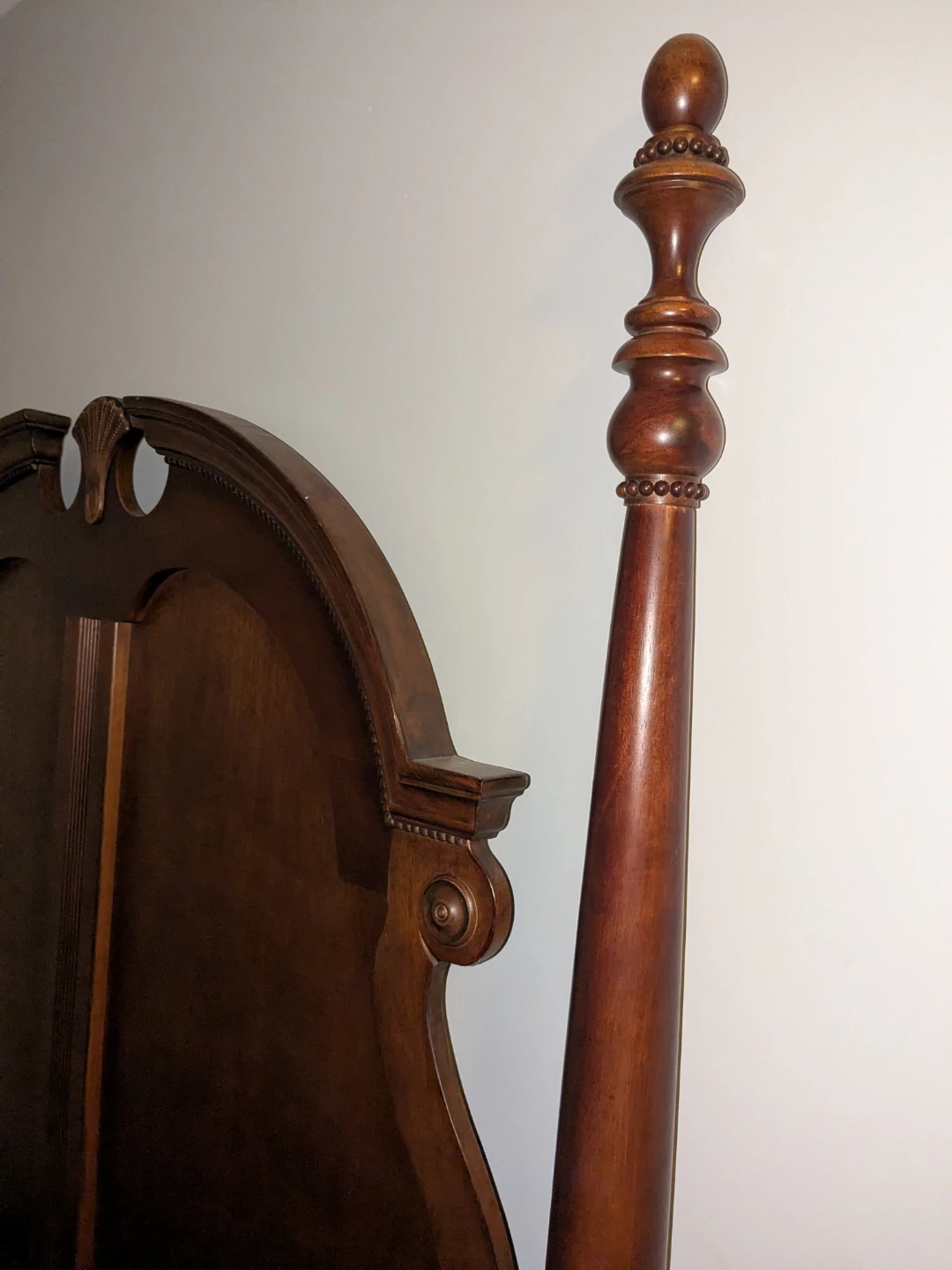 Dark Red Brown Queen Solid Wood Headboard - photo 4