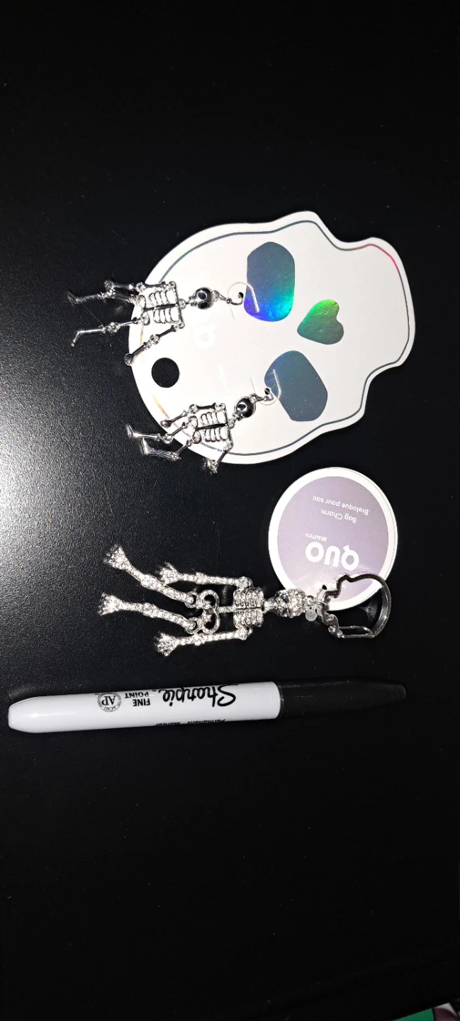 Quo Beauty Skeleton Earrings and Bag Charm - photo 4