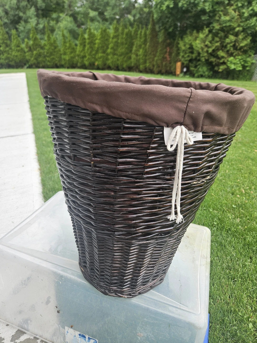 Dark Brown Woven Wicker Basket
