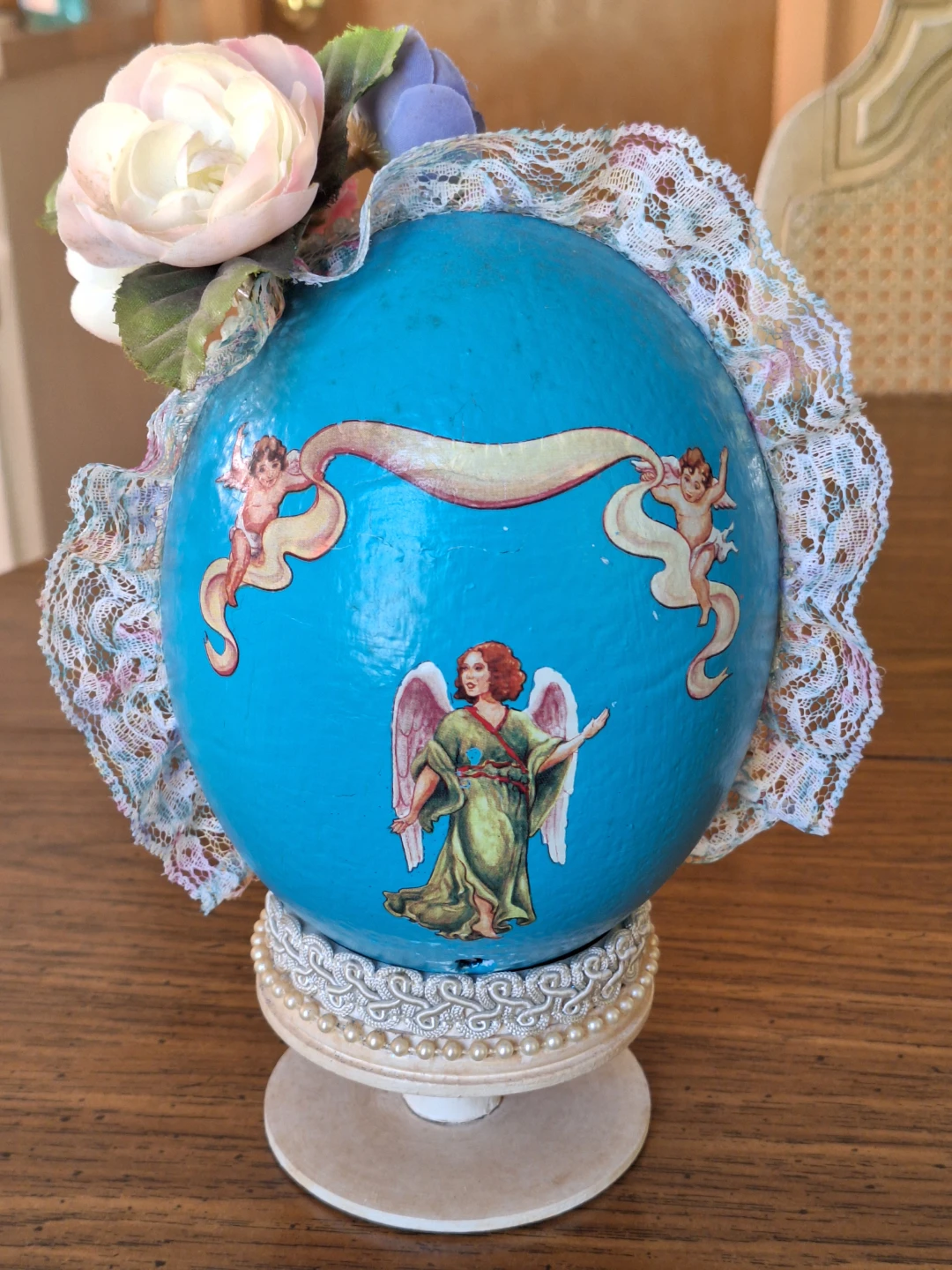 Pelli Hand-Painted Ostrich Egg Diorama - photo 3