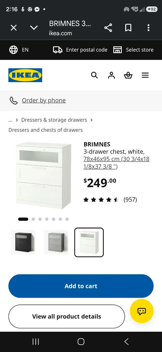 IKEA Brimnes 3-drawer chest white - photo 4