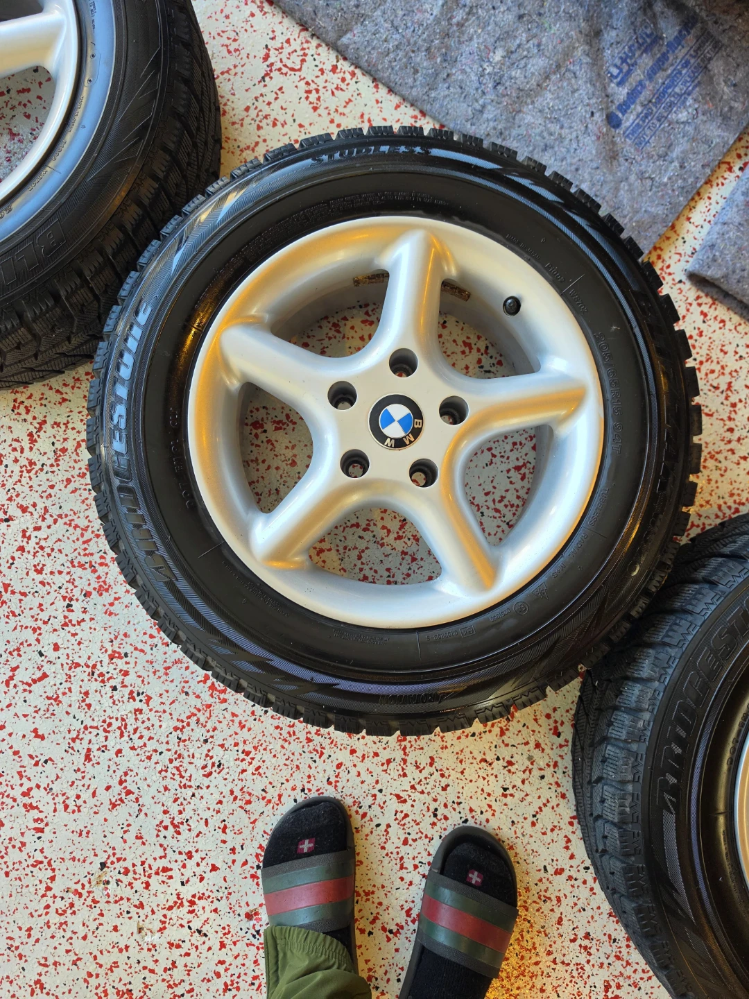 New 15 inch BMW rims wheels new Bridgestone tires 5x120 - photo 2