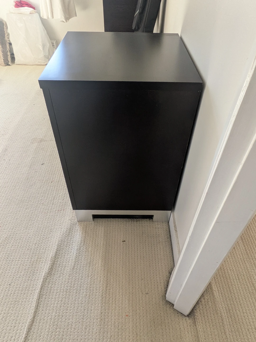 Modern Black Nightstand with Drawer - photo 5