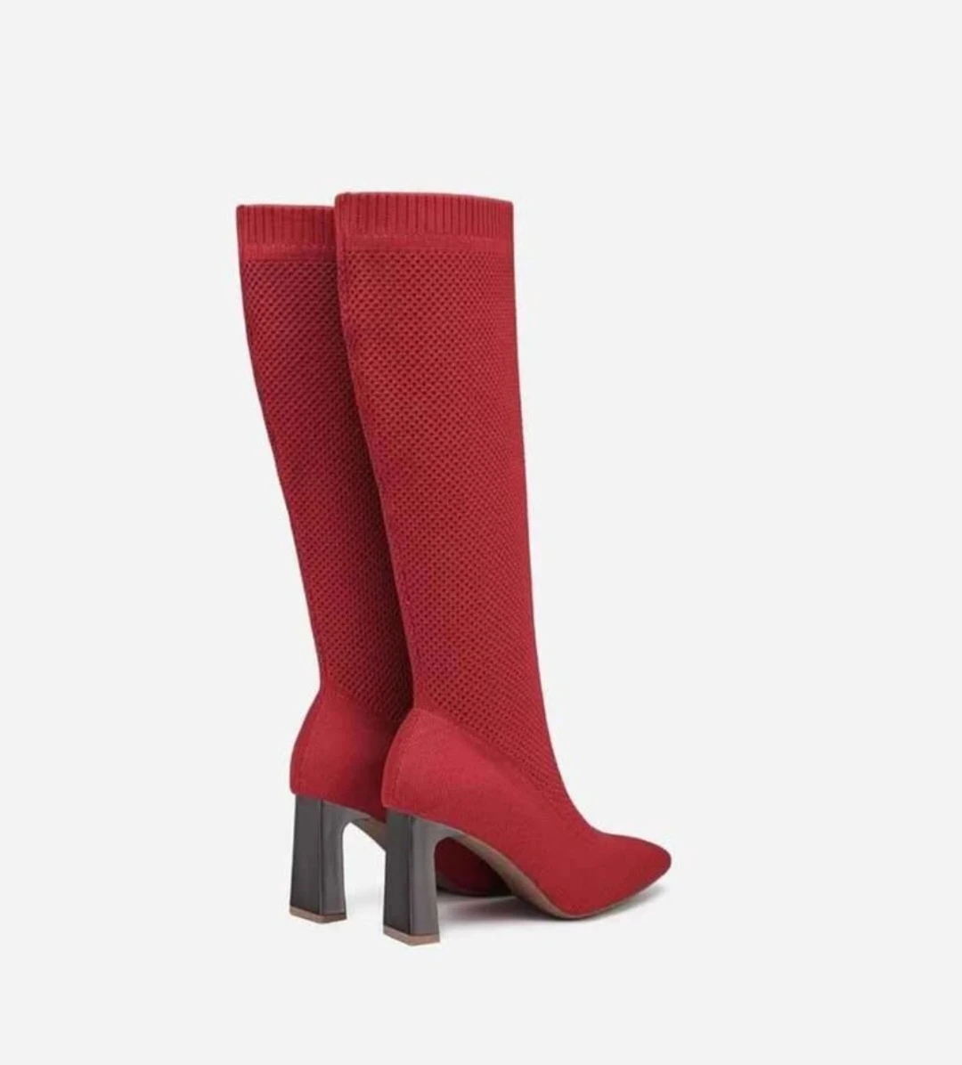 Red Knit Sock Boots - photo 2