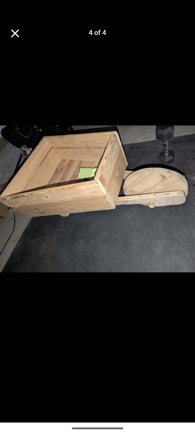 Brand New never used Wooden Wheelbarrow Planter - photo 4