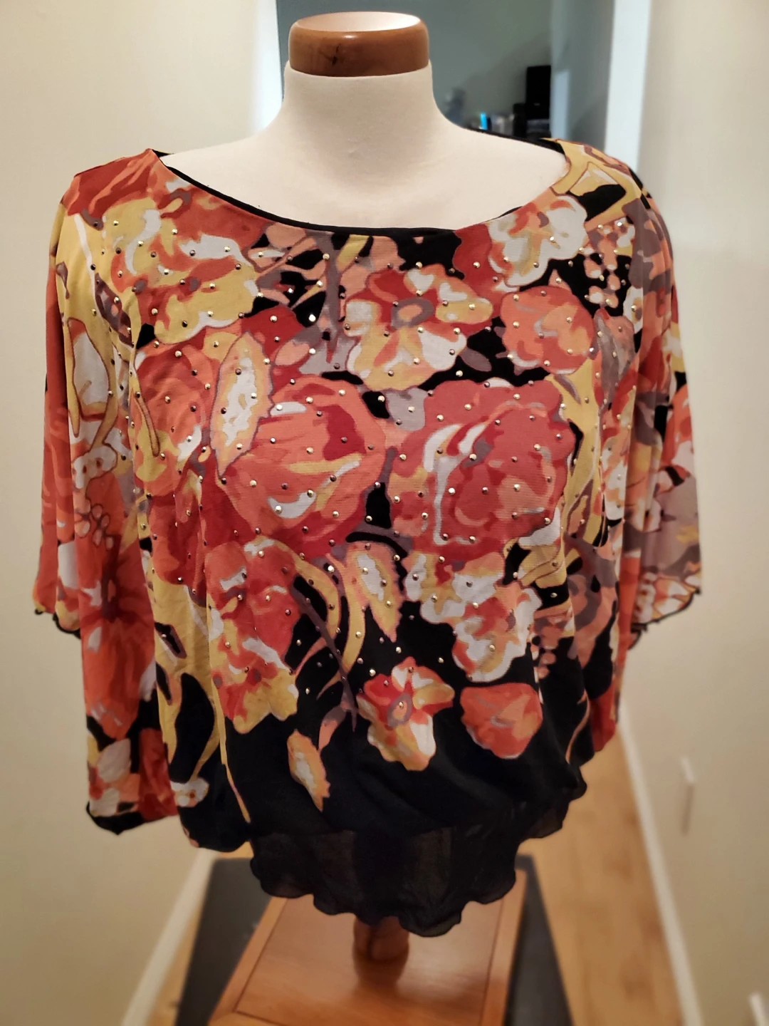 Floral Print Embellished Blouse - photo 2