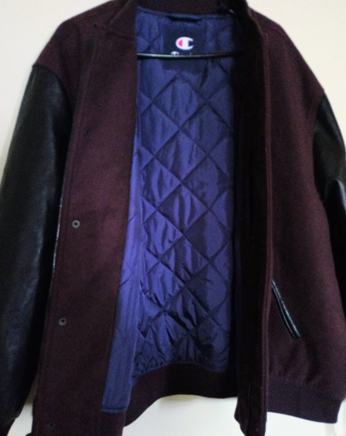 Champion Varsity Bomber Jacket - Burgundy and Black - photo 3