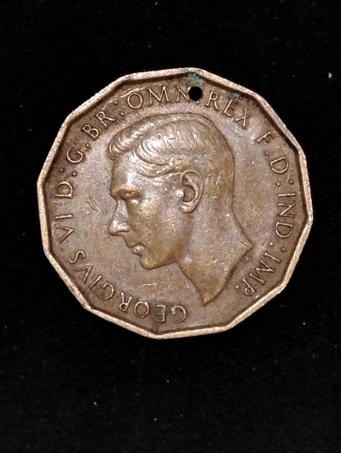 1937 King George VI Three Pence Coin