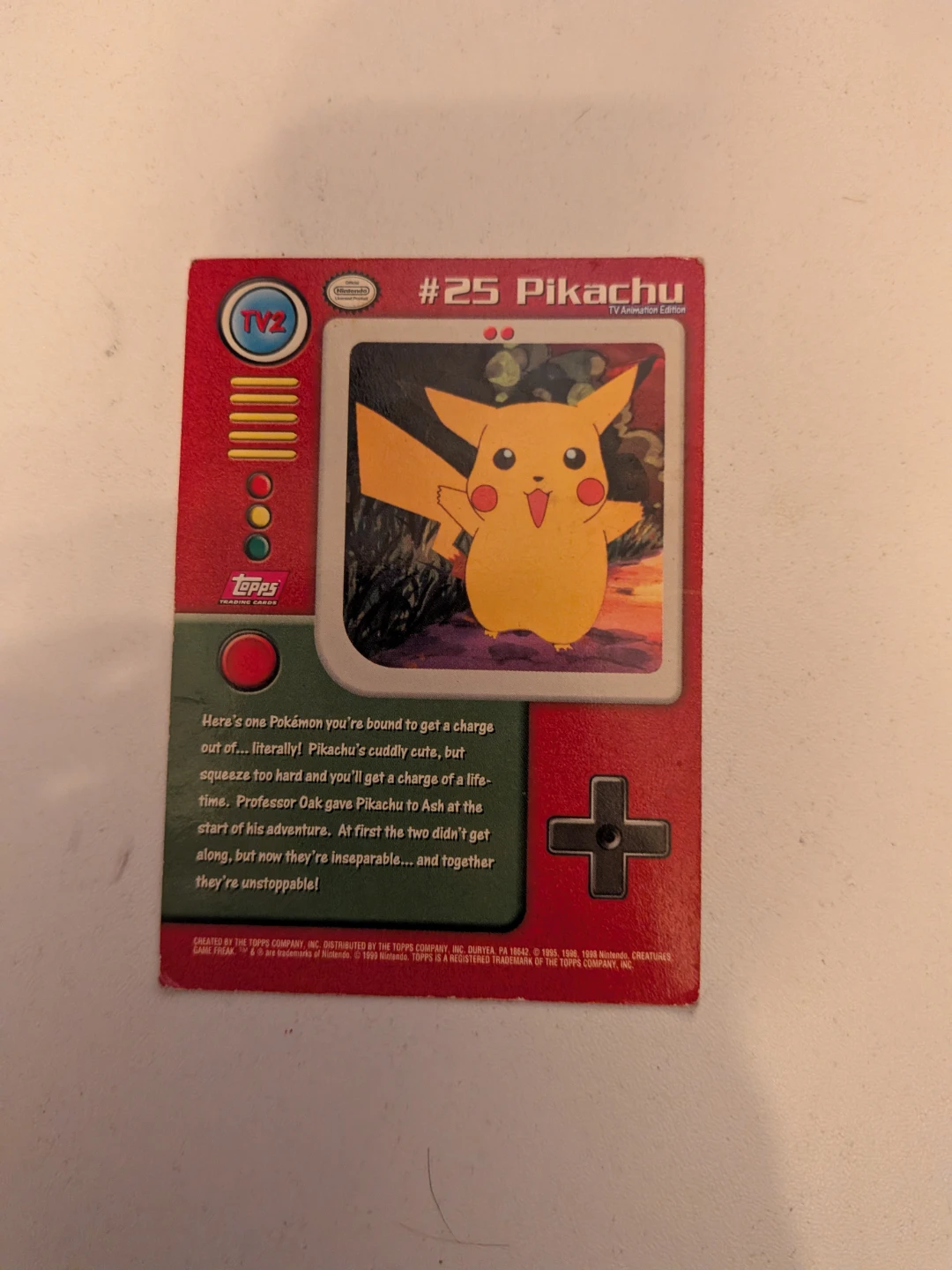 Topps 1999 Pokemon #25 Pikachu TV Animation Edition Card - photo 5