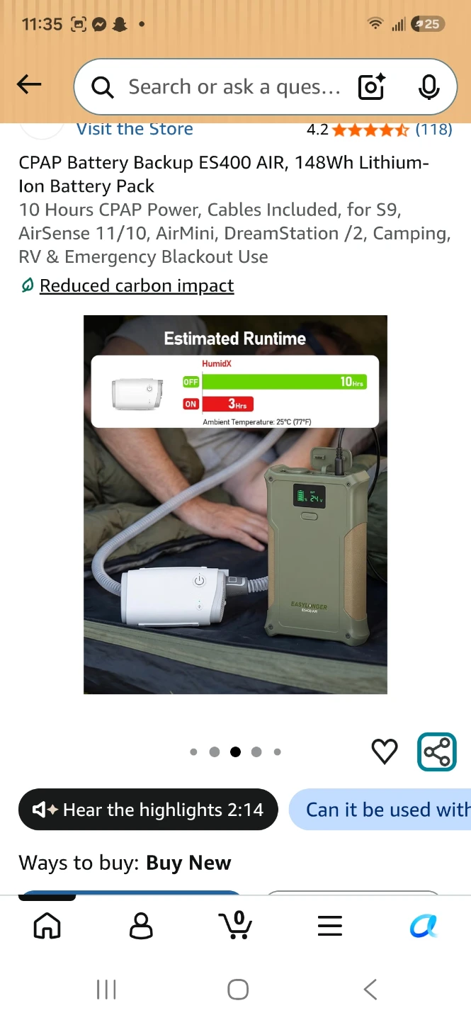 EASYLONGER ES400 AIR CPAP Battery Backup - photo 4