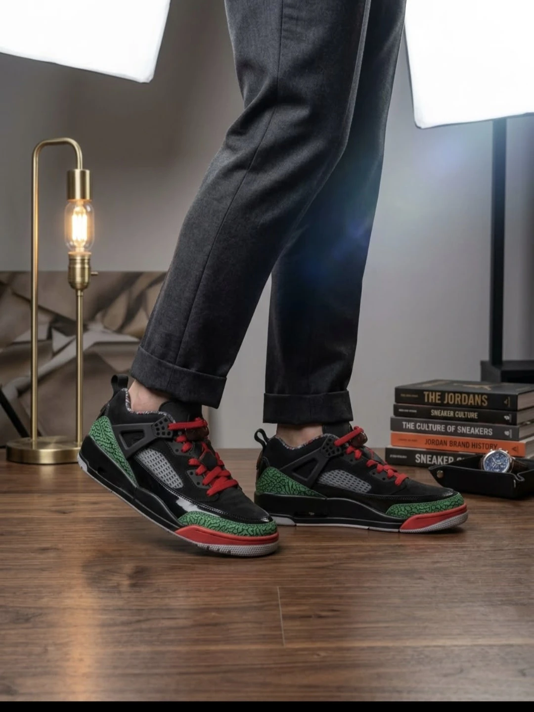 Air Jordan Spizike Low Black/Red/Green Size 10