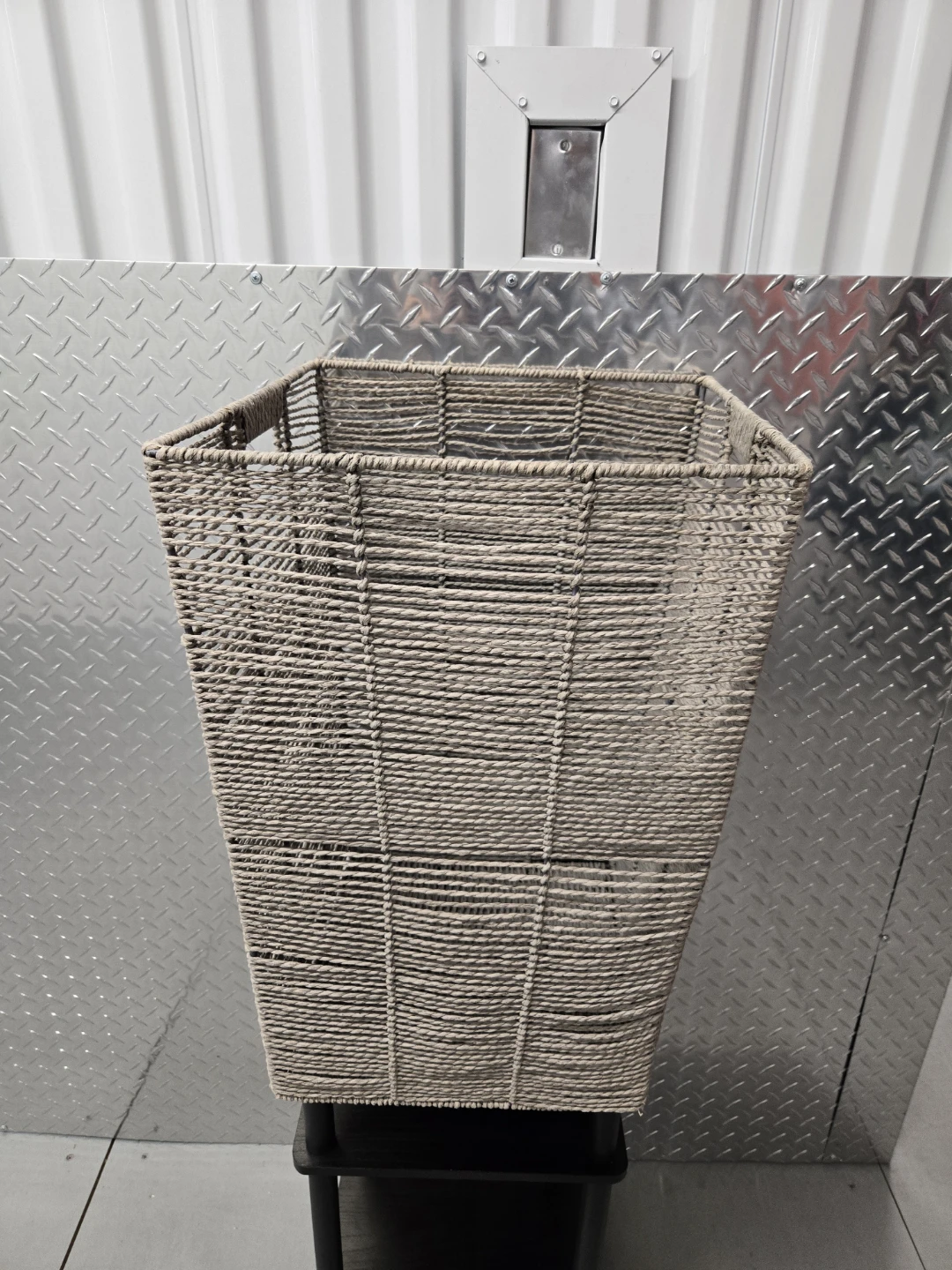 Large 22” Woven Paper Rope Storage Basket Hamper Bin