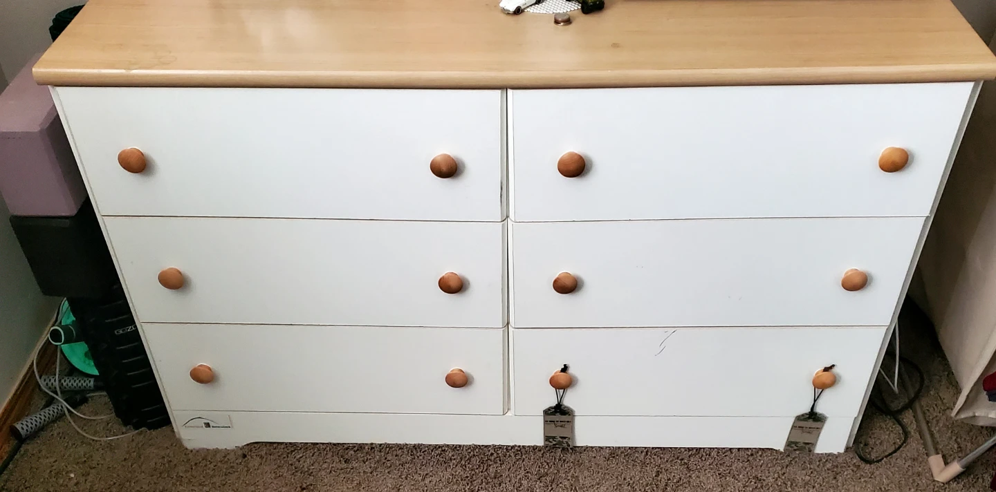 South Shore 6-Drawer Dresser White and Maple
