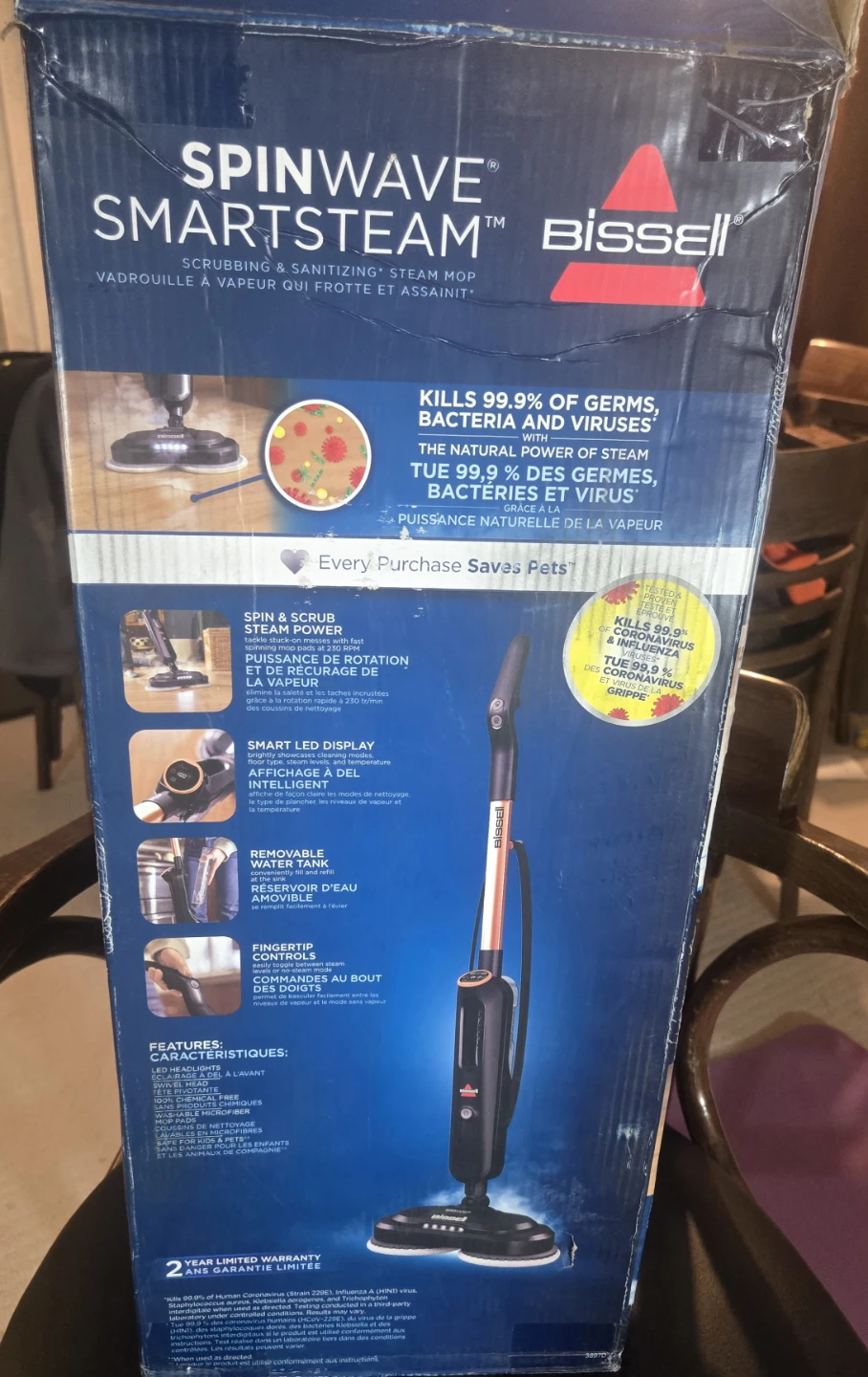 BISSELL SpinWave SmartSteam Scrubbing & Sanitizing Steam Mop.