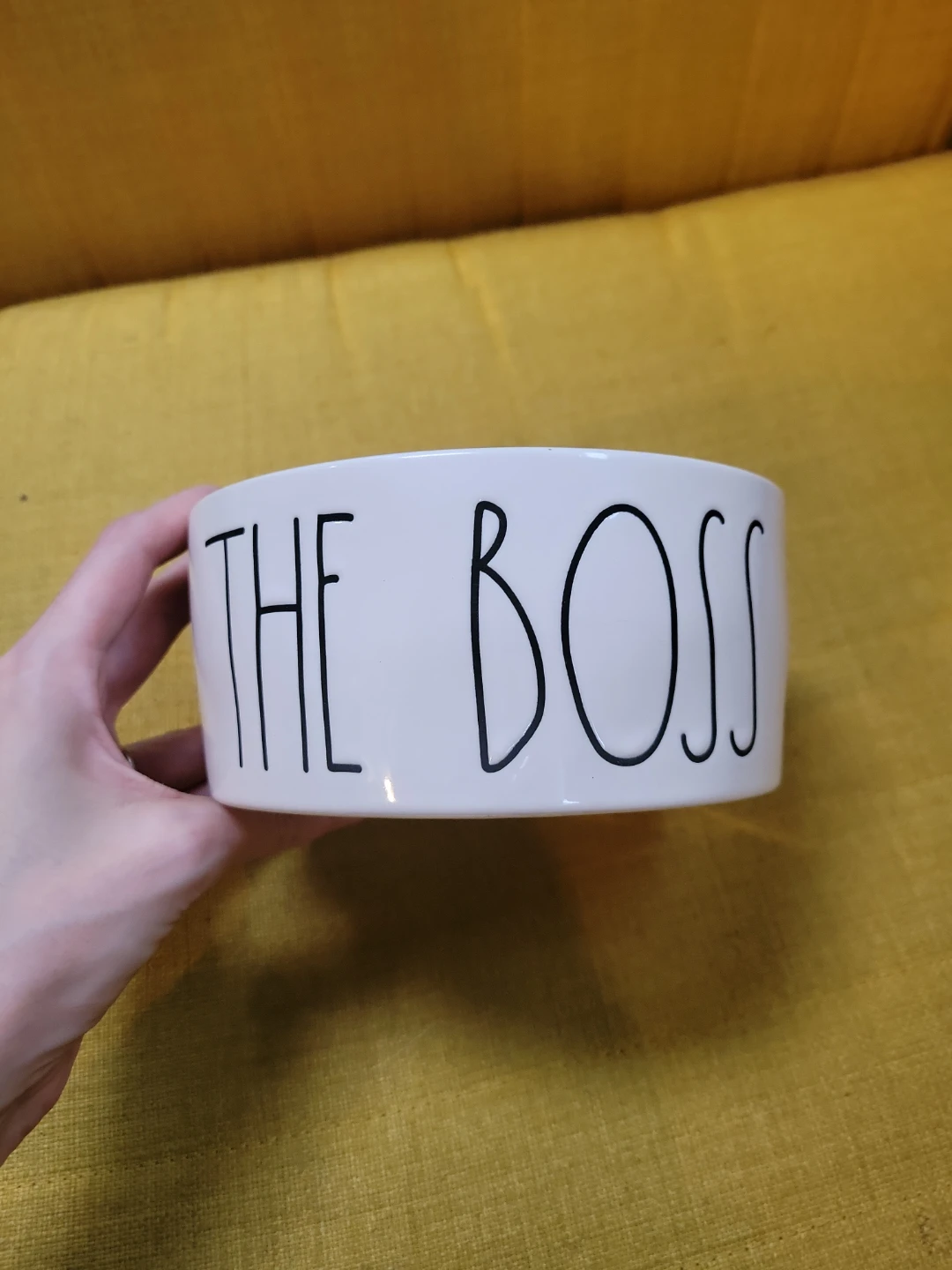 Rae dunn "the boss" pet bowl