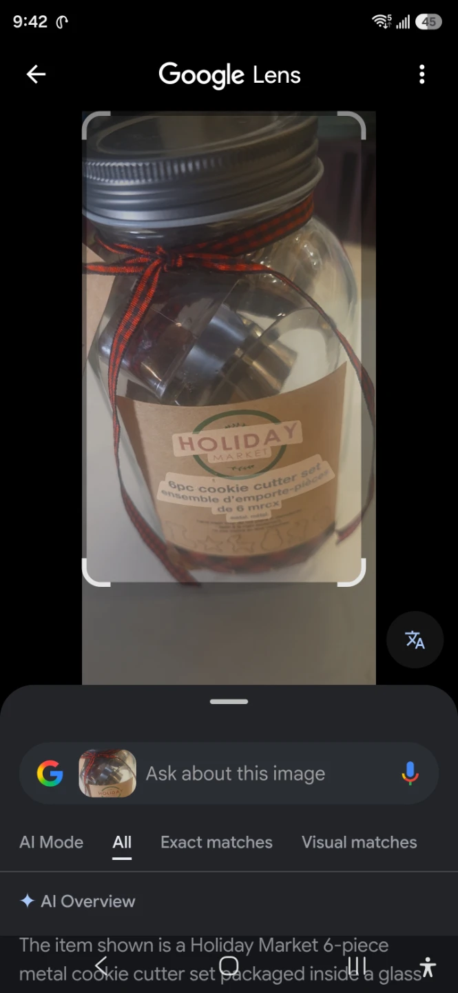 Holiday Market 6pc Cookie Cutter Set in Glass Jar